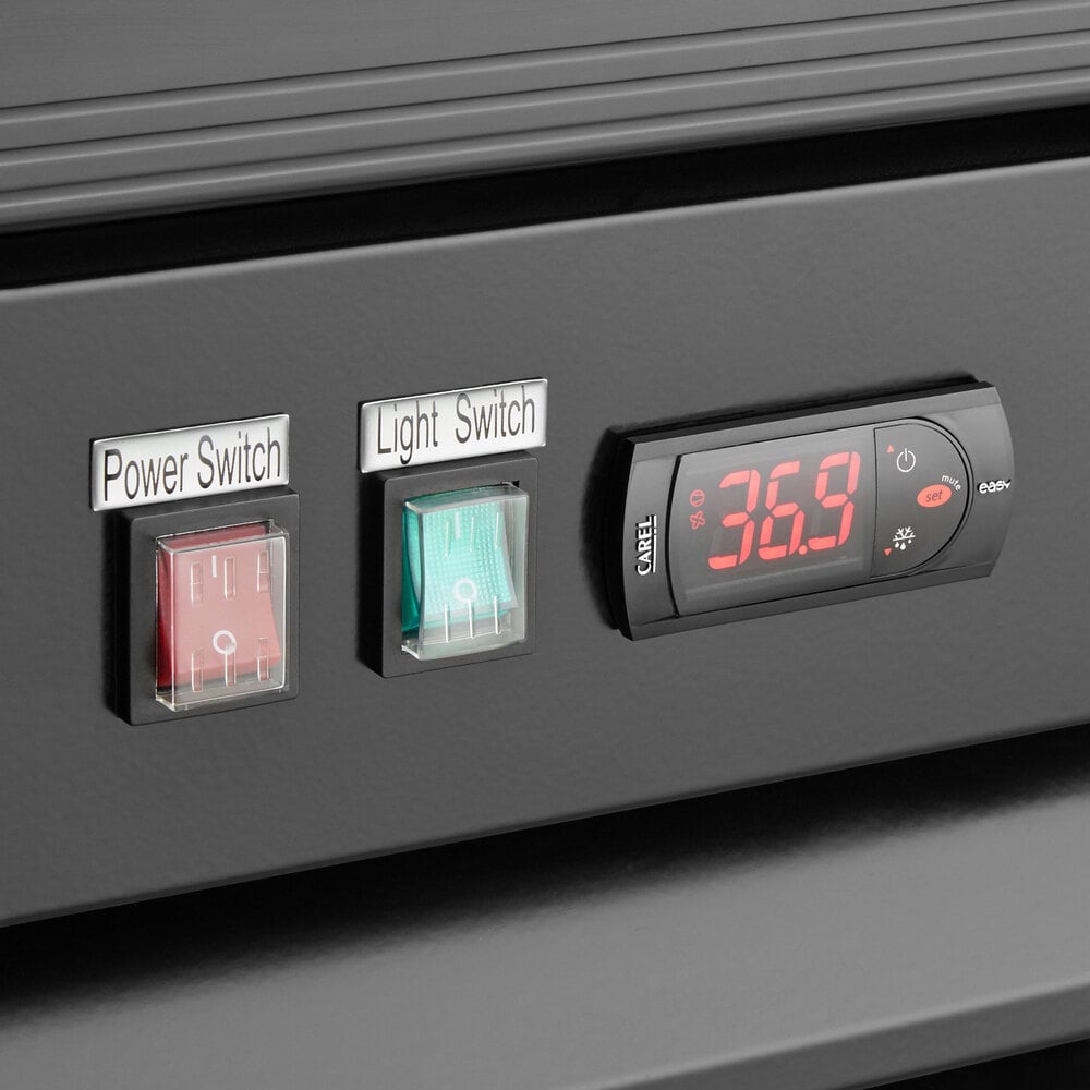Avantco GDC-49-HC 53" Black Swing Glass Door Merchandiser Refrigerator with LED Lighting