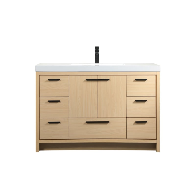 Elegant Lighting Wyatt 48" Free Standing Single Basin Vanity Set with Cabinet and Resin Vanity Top
