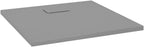 "vidaXL White SMC Shower Base Tray - Modern, Low-Profile Design - Reinforced with Resin, Fiberglass, and Stone Powder - Slate Stone Surface for Skid-Resistance"