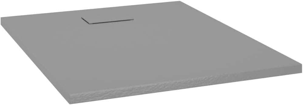 "vidaXL White SMC Shower Base Tray - Modern, Low-Profile Design - Reinforced with Resin, Fiberglass, and Stone Powder - Slate Stone Surface for Skid-Resistance"