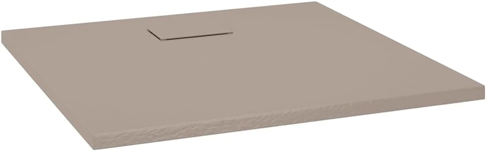 "vidaXL White SMC Shower Base Tray - Modern, Low-Profile Design - Reinforced with Resin, Fiberglass, and Stone Powder - Slate Stone Surface for Skid-Resistance"