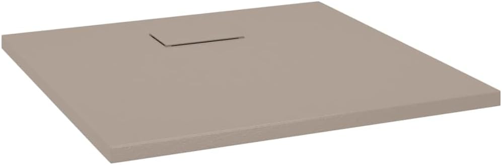 "vidaXL White SMC Shower Base Tray - Modern, Low-Profile Design - Reinforced with Resin, Fiberglass, and Stone Powder - Slate Stone Surface for Skid-Resistance"