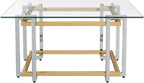 !nspire Contemporary Square Glass & Metal Coffee Table in Silver & Gold