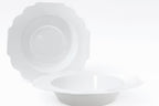 " OCCASIONS " 120 Plates Pack, Heavyweight Disposable Wedding Party Plastic Plates (6.5'' Cake/Dessert Plate, Imperial White/Blue & Silver)