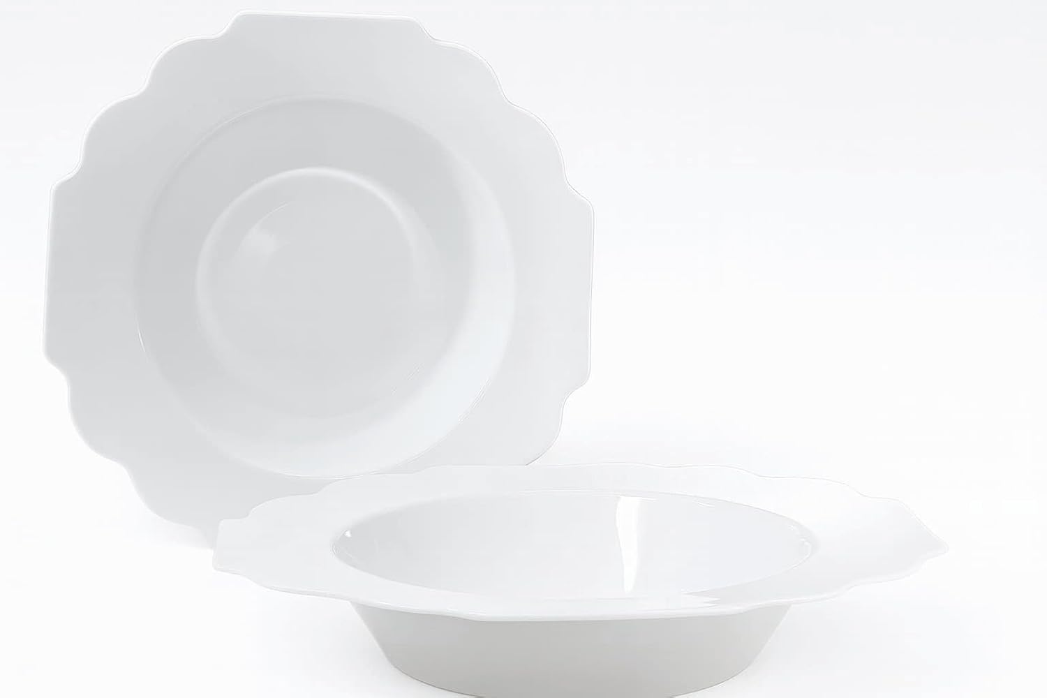 " OCCASIONS " 120 Plates Pack, Heavyweight Disposable Wedding Party Plastic Plates (6.5'' Cake/Dessert Plate, Imperial White/Blue & Silver)