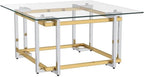 !nspire Contemporary Square Glass & Metal Coffee Table in Silver & Gold