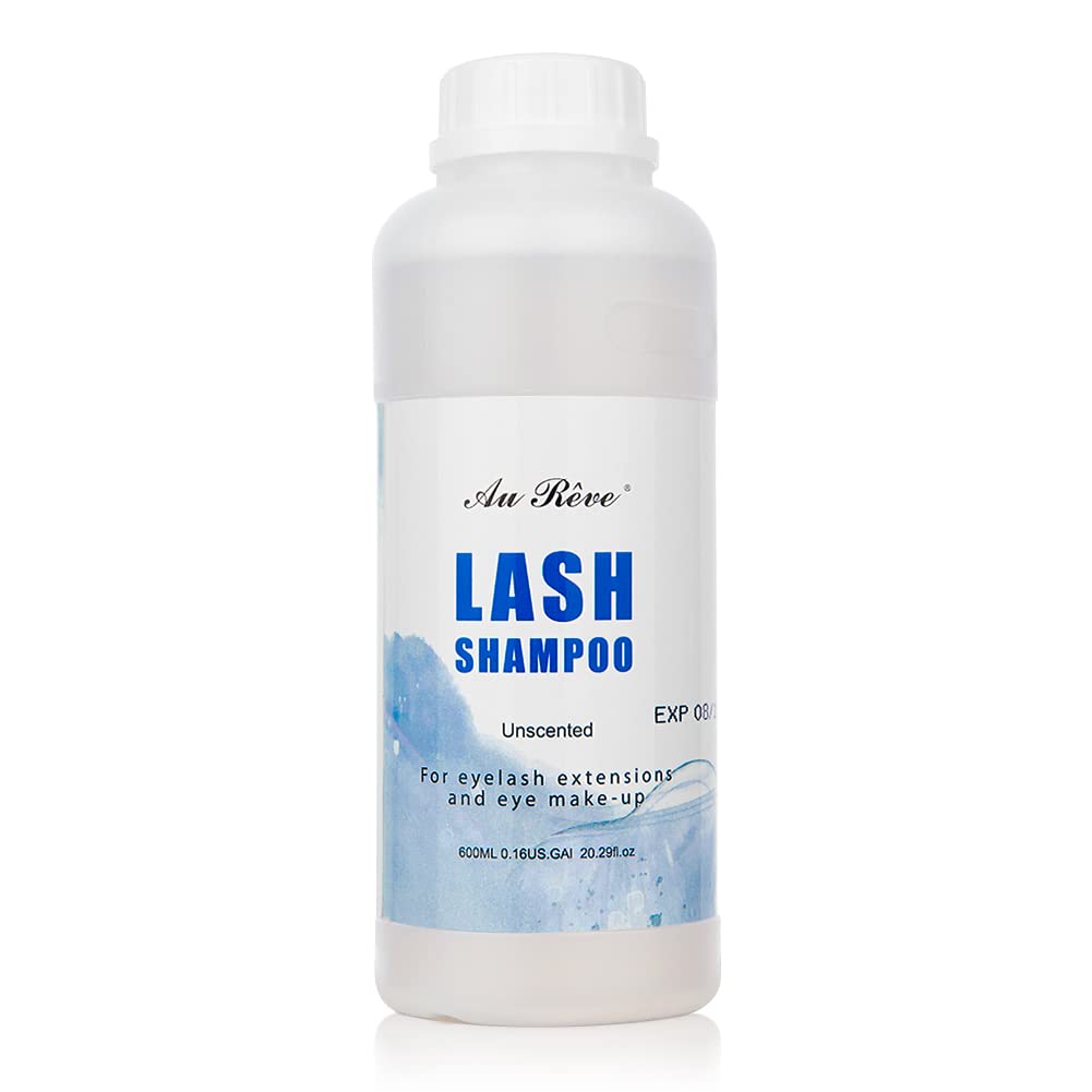 "AuReve Eyelash Extension Cleanser Lash Shampoo Foam, Eyelid Cleanser for Makeup Remover Eyelash Care, Paraben & Sulfate Free for Salon and Home Use (Rose 600ml)"