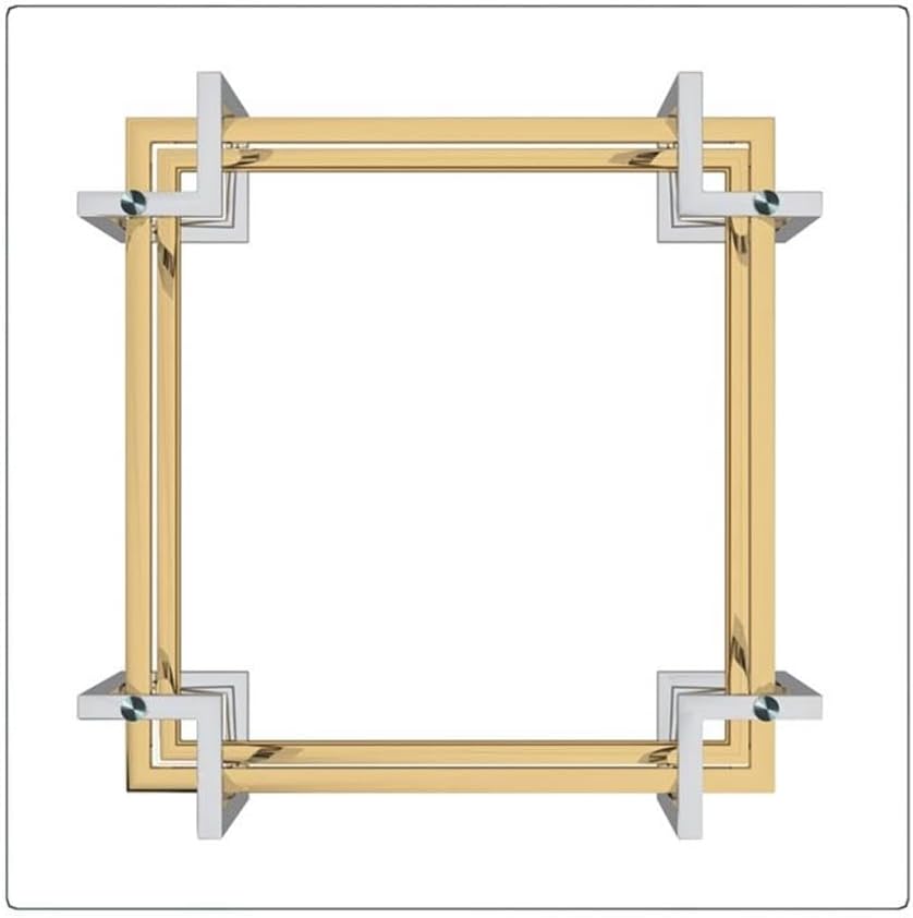 !nspire Contemporary Square Glass & Metal Coffee Table in Silver & Gold