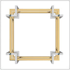 !nspire Contemporary Square Glass & Metal Coffee Table in Silver & Gold