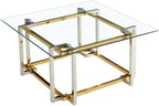 !nspire Contemporary Square Glass & Metal Coffee Table in Silver & Gold