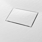 "vidaXL White SMC Shower Base Tray - Modern, Low-Profile Design - Reinforced with Resin, Fiberglass, and Stone Powder - Slate Stone Surface for Skid-Resistance"