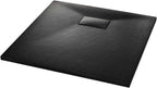"vidaXL White SMC Shower Base Tray - Modern, Low-Profile Design - Reinforced with Resin, Fiberglass, and Stone Powder - Slate Stone Surface for Skid-Resistance"
