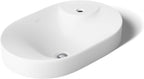 "KOHLER 31705-1-0 Chalice 22-3/4"" Oval Vessel Bathroom Vanity Sink Basin with Single Faucet Deck Hole, Bathroom Sinks Above Counter, White "