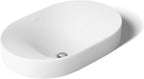 "KOHLER 31705-1-0 Chalice 22-3/4"" Oval Vessel Bathroom Vanity Sink Basin with Single Faucet Deck Hole, Bathroom Sinks Above Counter, White "