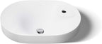 "KOHLER 31705-1-0 Chalice 22-3/4"" Oval Vessel Bathroom Vanity Sink Basin with Single Faucet Deck Hole, Bathroom Sinks Above Counter, White "