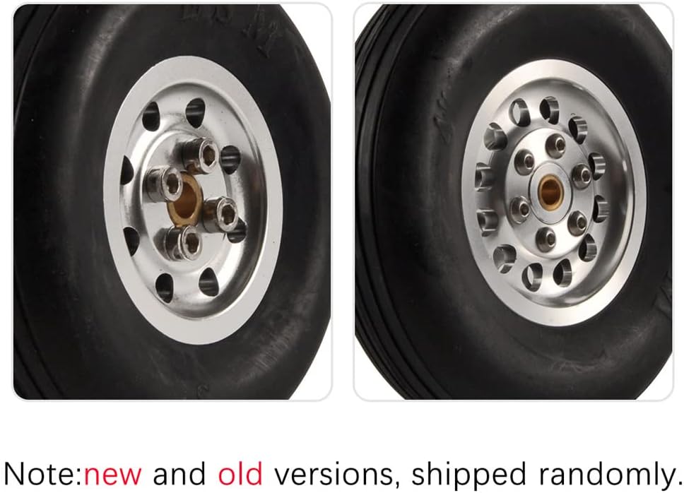 1 Pair of - RC Parts Rubber Wheel Tire with Alu Hub1.75/2.5"/ 2.75/3" / 3.5" / 4" /4.5"/5'' for RC Airplane Model(101mm 4.0inch)