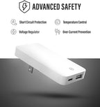 (3 Pack) Flat Type C Wall Charger, Galvanox Ultra Slim Dual Port USB-C/USB-A Multi Port Travel Plug, Low Profile Power Adapter (Fast Charging 20W)