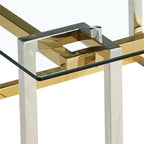 !nspire Contemporary Square Glass & Metal Coffee Table in Silver & Gold