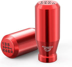 (Red) 6 Speed Weighted Manual Universal Automatic Gear Shifter Shift Knobs with 4 Adapters Fit Compatible with Manual Cars Most Automatic Cars