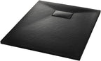 "vidaXL White SMC Shower Base Tray - Modern, Low-Profile Design - Reinforced with Resin, Fiberglass, and Stone Powder - Slate Stone Surface for Skid-Resistance"