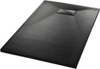 "vidaXL White SMC Shower Base Tray - Modern, Low-Profile Design - Reinforced with Resin, Fiberglass, and Stone Powder - Slate Stone Surface for Skid-Resistance"