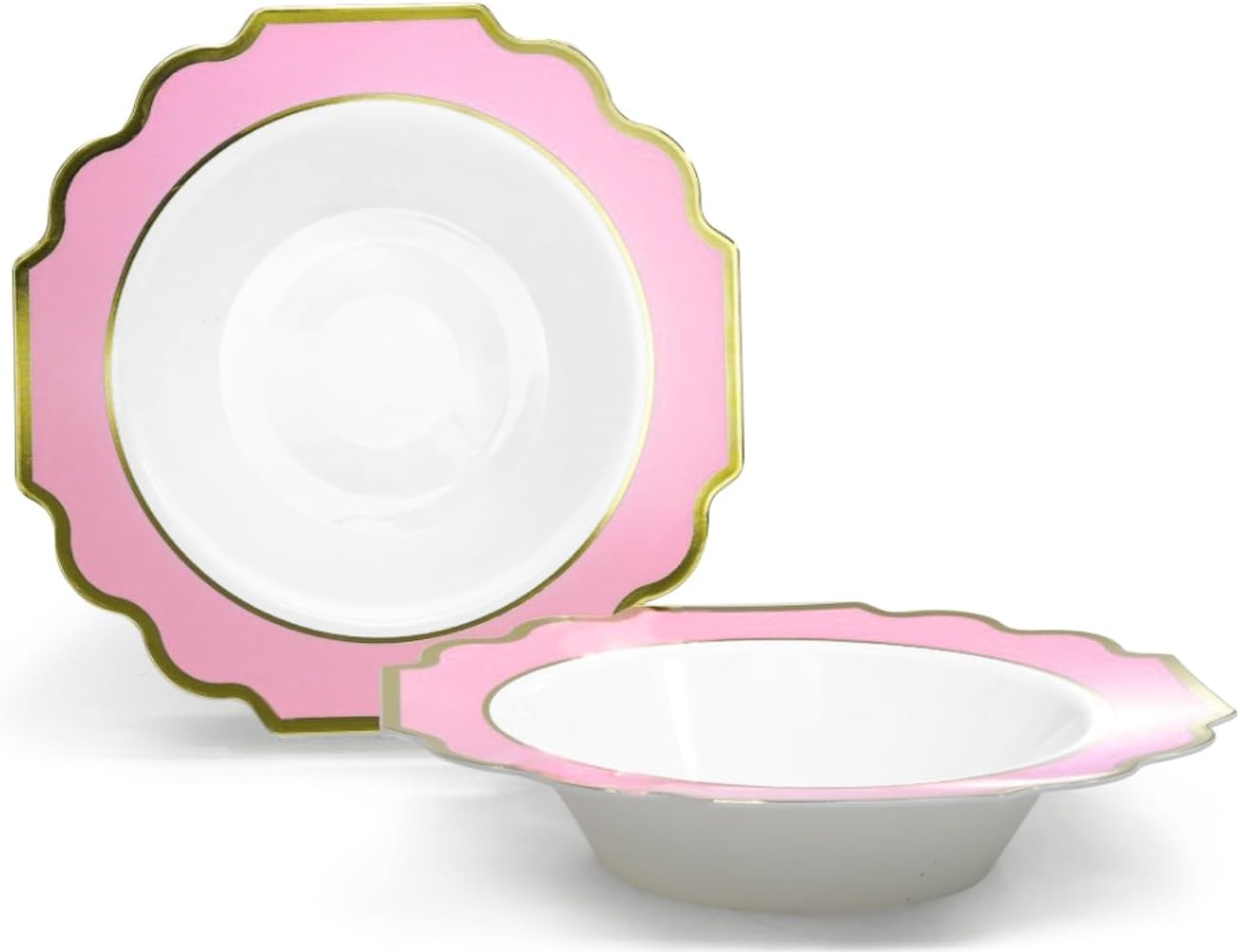 " OCCASIONS " 120 Plates Pack, Heavyweight Disposable Wedding Party Plastic Plates (6.5'' Cake/Dessert Plate, Imperial White/Blue & Silver)
