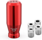 (Red) 6 Speed Weighted Manual Universal Automatic Gear Shifter Shift Knobs with 4 Adapters Fit Compatible with Manual Cars Most Automatic Cars