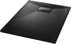"vidaXL White SMC Shower Base Tray - Modern, Low-Profile Design - Reinforced with Resin, Fiberglass, and Stone Powder - Slate Stone Surface for Skid-Resistance"