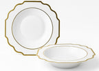 " OCCASIONS " 120 Plates Pack, Heavyweight Disposable Wedding Party Plastic Plates (6.5'' Cake/Dessert Plate, Imperial White/Blue & Silver)