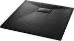 "vidaXL White SMC Shower Base Tray - Modern, Low-Profile Design - Reinforced with Resin, Fiberglass, and Stone Powder - Slate Stone Surface for Skid-Resistance"