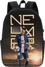 #10 Neymar Adult Backpacks Bag Laptop Bag Bookbag Usb Backpack 17 Inch For Daily