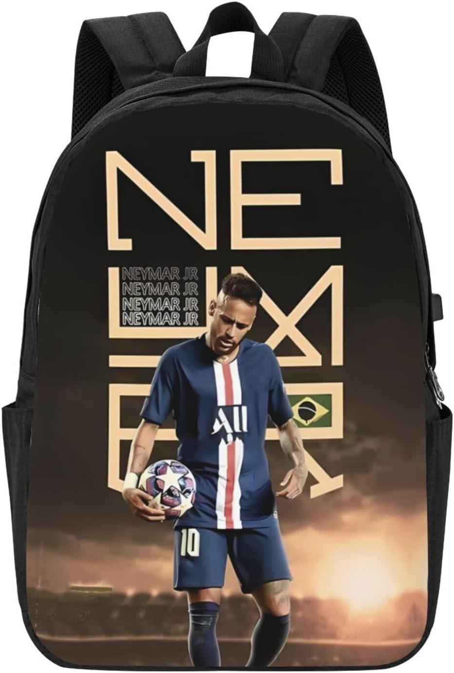 #10 Neymar Adult Backpacks Bag Laptop Bag Bookbag Usb Backpack 17 Inch For Daily