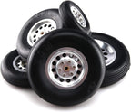 1 Pair of - RC Parts Rubber Wheel Tire with Alu Hub1.75/2.5"/ 2.75/3" / 3.5" / 4" /4.5"/5'' for RC Airplane Model(101mm 4.0inch)