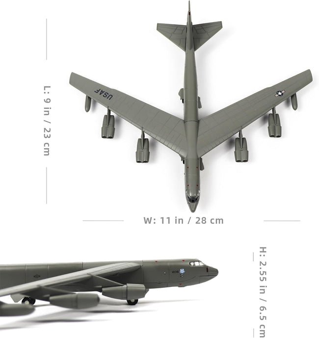 1/200 Scale B-52(Stratofortress) Long-Range Subsonic Jet-Powered Strategic Bomber Diecast Military Aircraft Model Display Model Aircraft for Display Collection or Gift Main Image