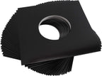 (25) 7" Heavyweight Record Jackets - Black with Center Hole - #07JWBKHH