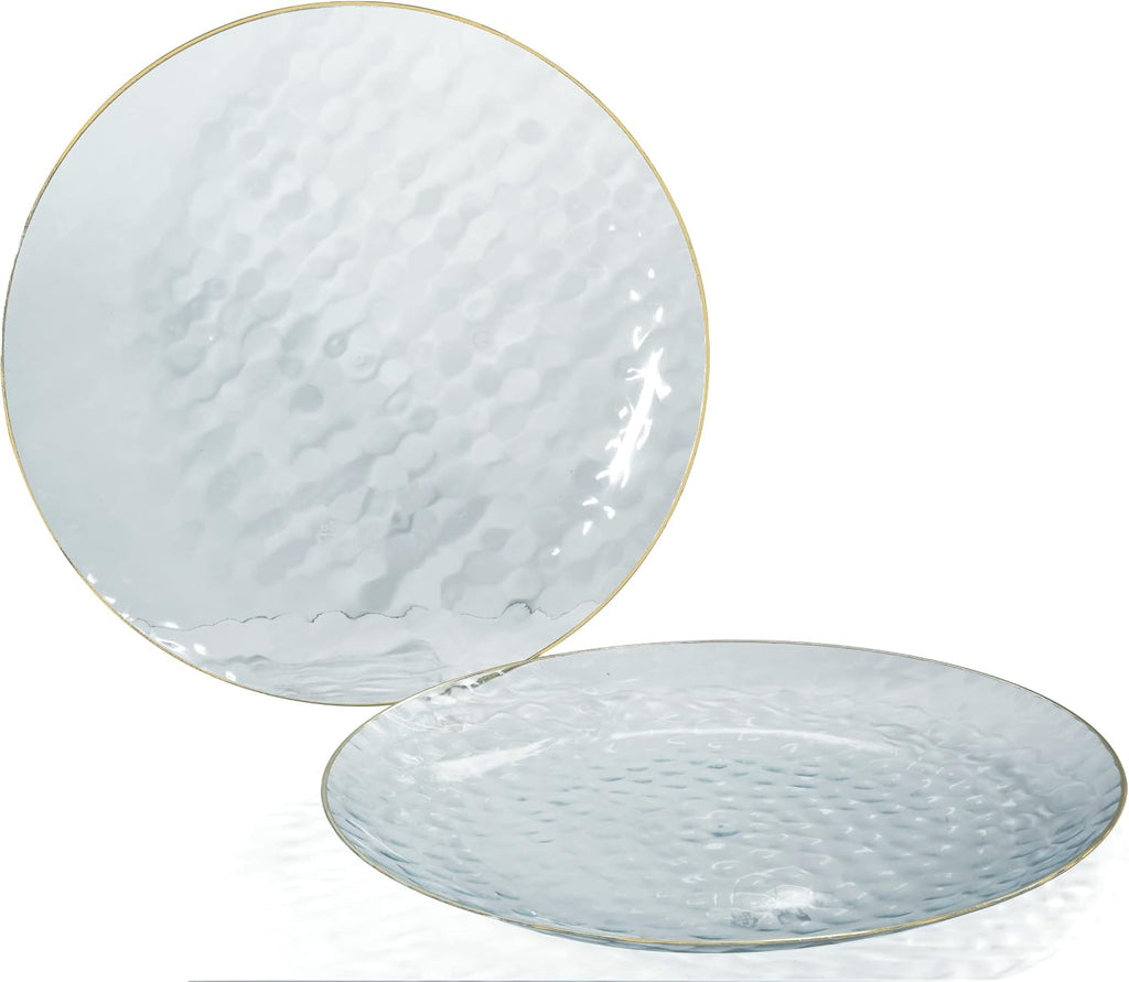" OCCASIONS " 120 Plates Pack, Disposable Wedding Party Plastic Plates (7.5'' Appetizer/Dessert Plate, Rio in White & Pearled Green)
