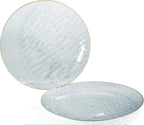 " OCCASIONS " 120 Plates Pack, Disposable Wedding Party Plastic Plates (7.5'' Appetizer/Dessert Plate, Rio in White & Pearled Green)