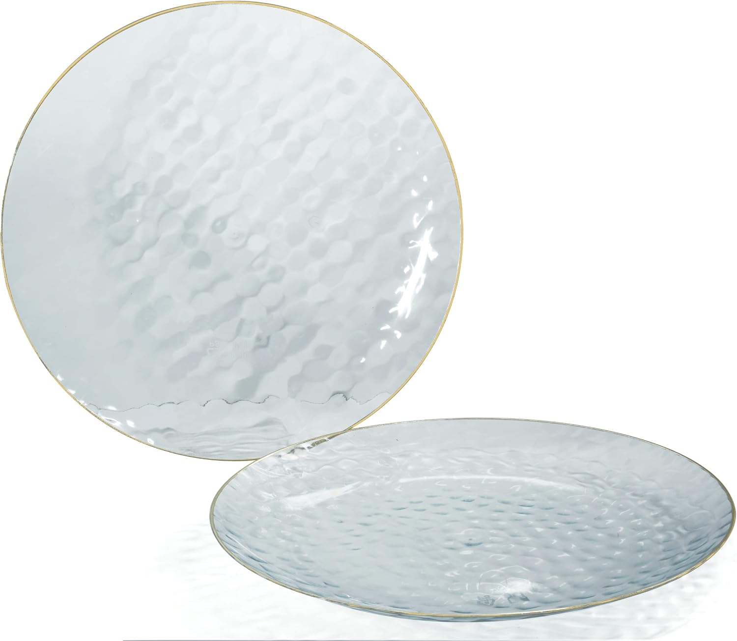 " OCCASIONS " 120 Plates Pack, Disposable Wedding Party Plastic Plates (7.5'' Appetizer/Dessert Plate, Rio in White & Pearled Green)