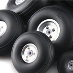 1 Pairs PU Wheels W/Aluminum Core Alloy Hub 1Inch/1.25/1.5/1.75/2/2.25/2.5/2.75/3/3.25/3.5/3.75/4/4.5/5"; for RC Airplane Model(95mm 3.75inch)