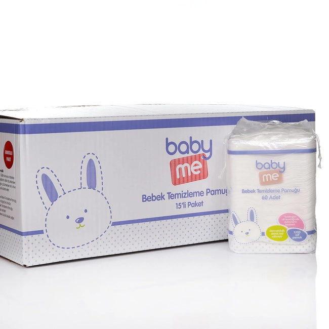 100% Cotton Baby Pads, (Total 900 Counts in 15 Packs) Squares Cotton pad for Baby Care Pads (15 Pack) Hover Image