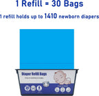 120 Bags Diaper Pail Refills Bags Compatible with Genie Easy Roll Signature & Platinum Diaper Pails,Each Refill Cartridge Holds up to 1410 Newborn Diapers