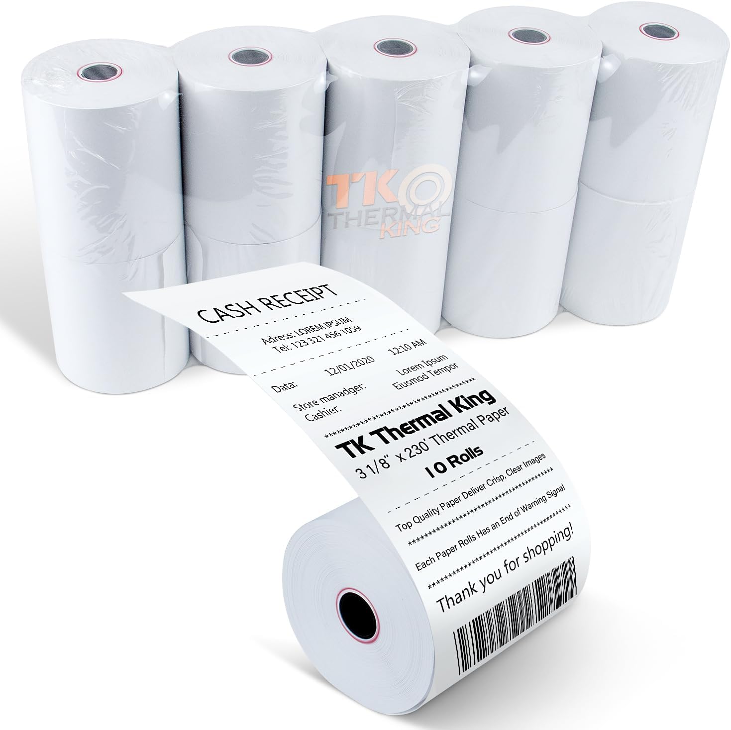 (100 Rolls) 2 1/4" x 50' Thermal Paper, POS Receipt Paper for Retail Business Cash Register, Fits All Credit Card Terminal