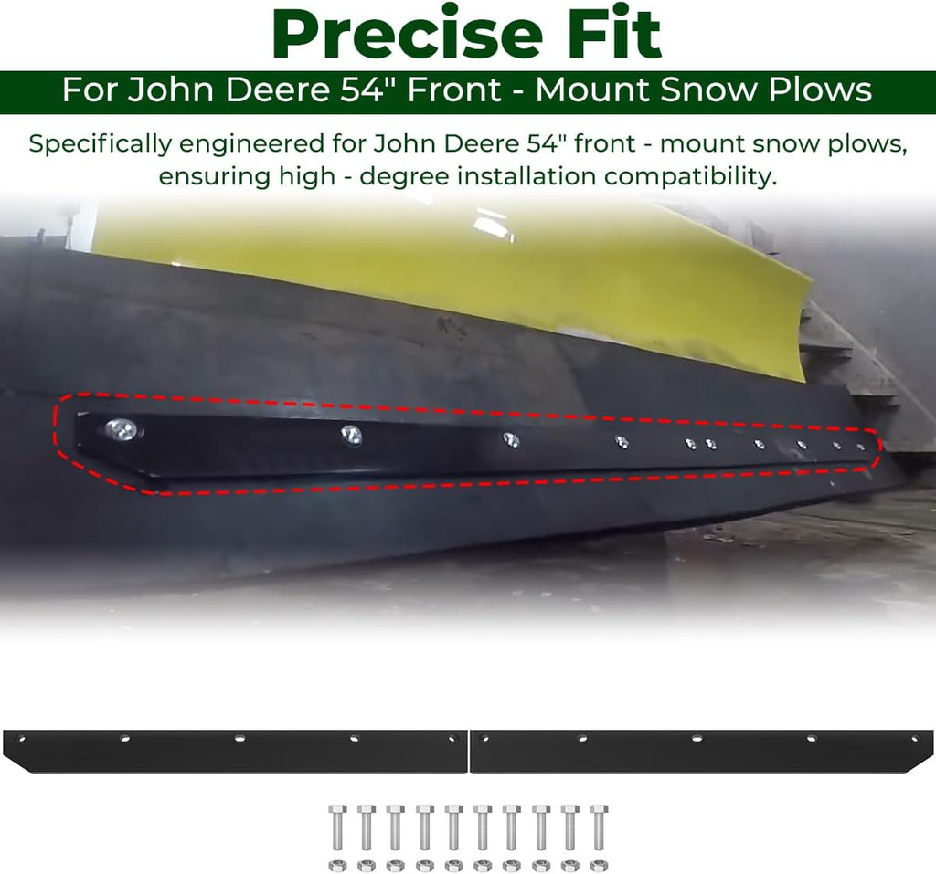 1/2" Poly Cutting Edge Scraper Bar- Replacement for John Deere 54" Front Mount Snow Blade Plow, Replaces for M75679 Two-Part Assembly