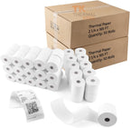(100 Rolls) 2 1/4" x 50' Thermal Paper, POS Receipt Paper for Retail Business Cash Register, Fits All Credit Card Terminal