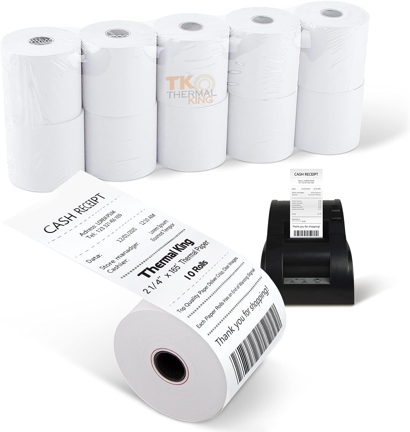 (100 Rolls) 2 1/4" x 50' Thermal Paper, POS Receipt Paper for Retail Business Cash Register, Fits All Credit Card Terminal