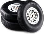 1 Pair of - RC Parts Rubber Wheel Tire with Alu Hub1.75/2.5"/ 2.75/3" / 3.5" / 4" /4.5"/5'' for RC Airplane Model(101mm 4.0inch)