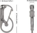 (Upgraded) RovyVon U4 Pro+ Plus Titanium Carabiner Clip, Small EDC Carabiner Keychain Multitool Hidden Folding Knife and Dual-Bit Screwdriver Set, Utility EDC Gadgets for Men Women Outdoor Daily Carry