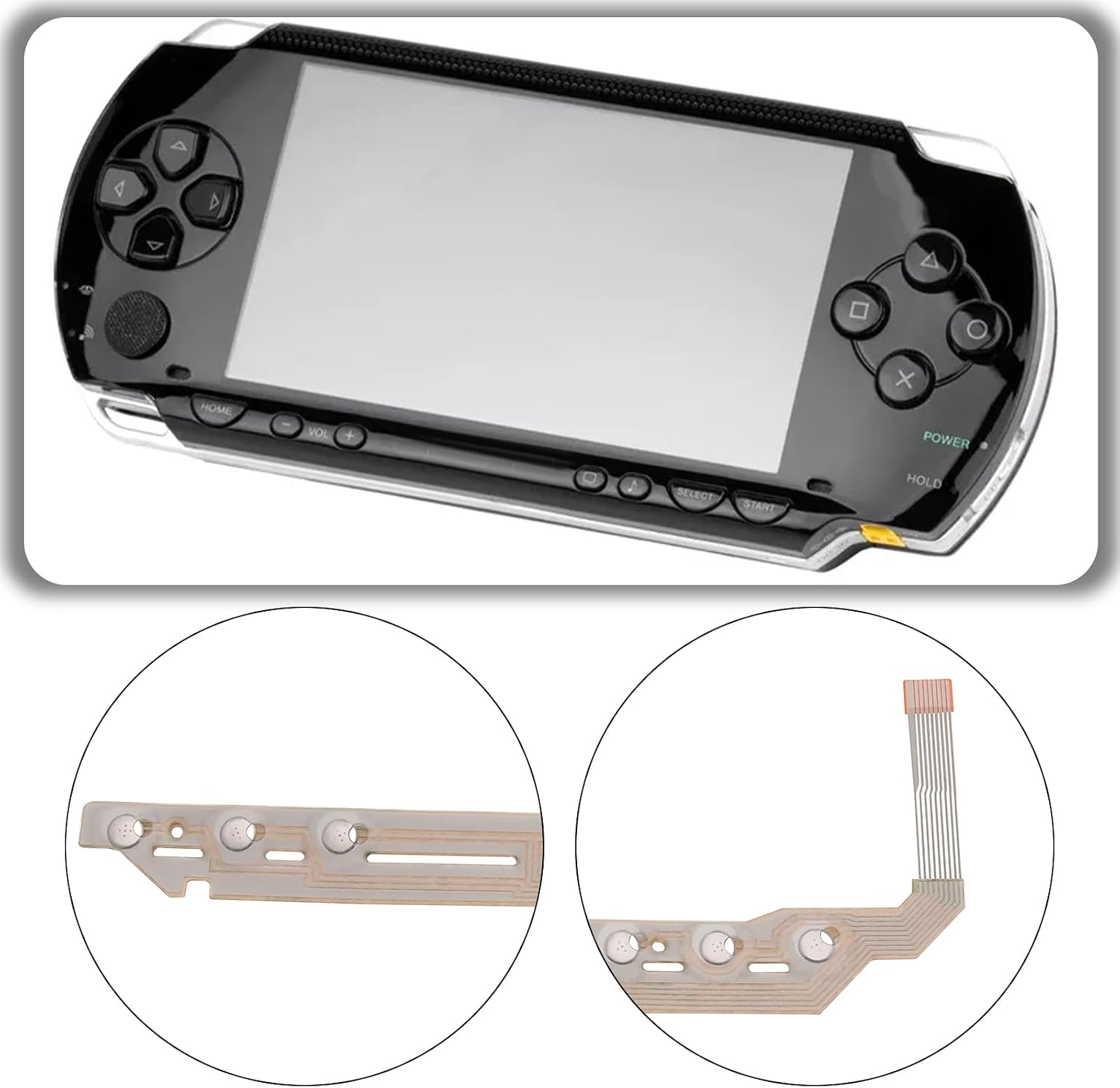 1 Set Flex Cable with Left Key Volume Right Keypad Buttons Controllers Ribbon Connector Replacement Part Compatible with Sony PSP 2000