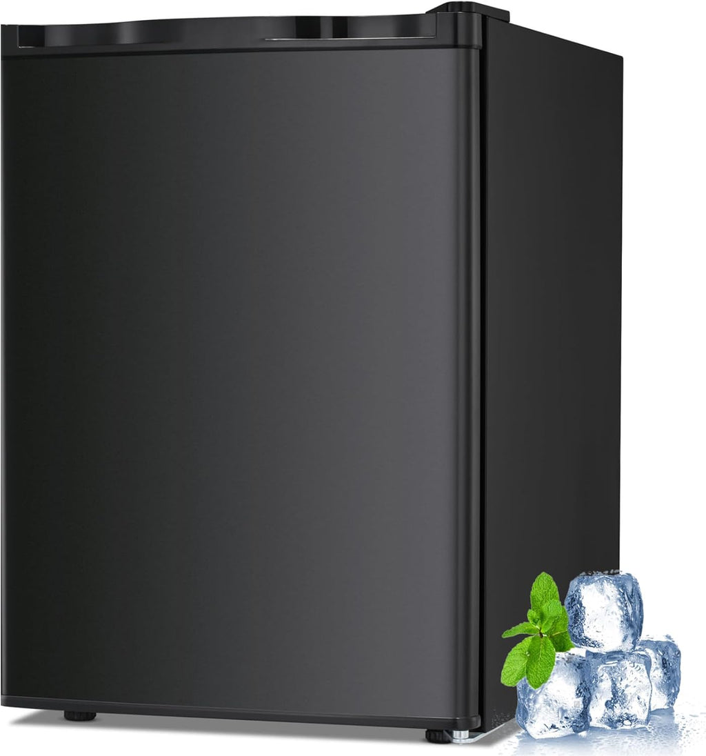 1.1 Cu.ft Small Upright Freezer, Mini Freezer with Removable Shelves, Adjustable Thermostat, Reversible Door Hinge, Quiet for Home/Dorm/Office/Kitchen, Black