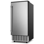 100LBS/24H High Output - Commercial Ice Maker with 20LBS Storage Bin - Dual Water Inlets, 36 Ice Cubes/Cycle, 15" Compact Undercounter/Freestanding Design - Self-Cleaning for Home Bars, Outdoor